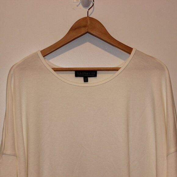 Eloquii White Dolman Sleeve Round Neck Loose-Fit Blouse Women's Size 14/16 plus - Picture 3 of 10